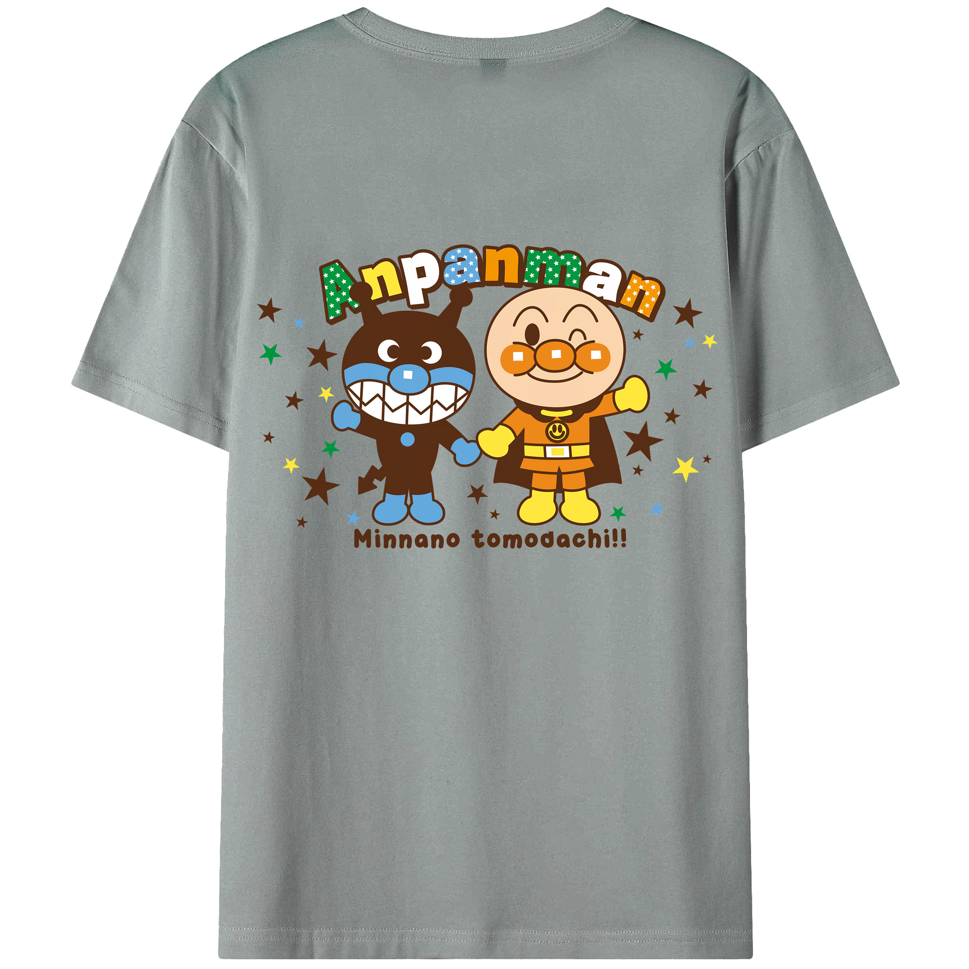 （画像用） アンパンマン Anpanman 綿100％ メンズ半袖Tシャツ（バックプリント） 通気性